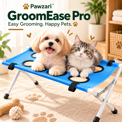 Pawzari™ GroomEase Pro — Foldable Pet Grooming Station