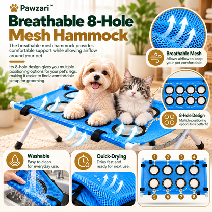 Pawzari™ GroomEase Pro — Foldable Pet Grooming Station